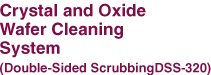 Crystal and Oxide Wafer Cleaning System (Double-Sided ScrubbingDSS-320)